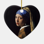 パールイヤリング絵画の女の子Vermeer セラミックオーナメント (裏面)