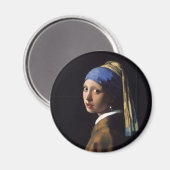 パールイヤリング絵画の女の子Vermeer マグネット (正面/裏面)