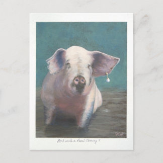 パールイヤリングIIを持つ女の子 ポストカード