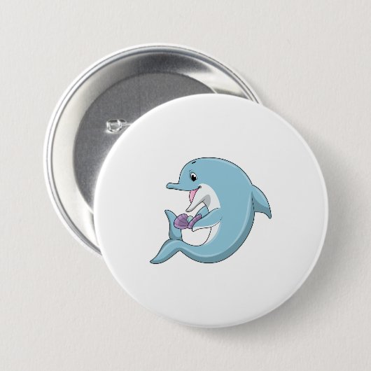 パールイルカ 缶バッジ (正面&裏面)