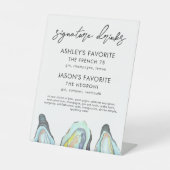 パールウェディングシグネチャードリンク看板、カクテル 台座サイン (正面)