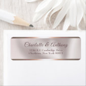 パールエレガントおよびバラフェイク金ゴールドフォイル結婚ズ ラベル (インサイチュ)