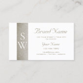 パールエレガントきらめくスネークパターンとイニシャル 名刺 (裏面)