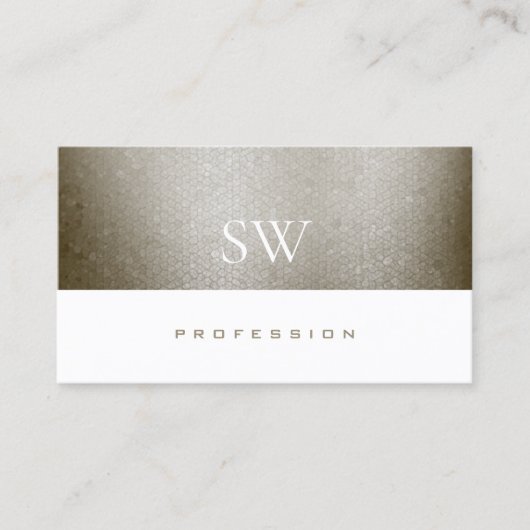 パールエレガントきらめくスネークパターンとイニシャル 名刺 (正面)