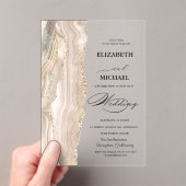 パールエレガントグリッタース結婚クリプト アクリル招待状 (インサイチュ (ポータブル))