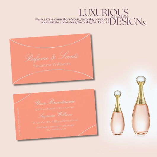 パールエレガントシルバー付き非常にコーラル縁どモダン 名刺