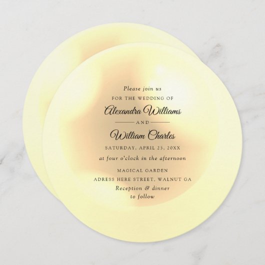 パールエレガントシンプル結婚式招待状 セーブザデート (正面/裏面)