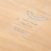 パールエレガントストリング結婚式招待状アクリル アクリル招待状 (レイダウン)