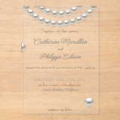 パールエレガントストリング結婚式招待状アクリル アクリル招待状 (正面)