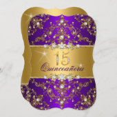 パールエレガントダマスクパープルキンセアニェラ 招待状 (正面/裏面)