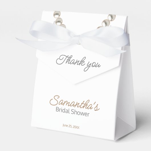 パールエレガントネックレスブライダルシャワーお気に入りボックス フェイバーボックス (正面サイド)