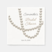 パールエレガントネックレスブライダルシャワー スタンダードカクテルナプキン (正面)