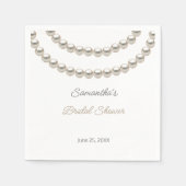 パールエレガントネックレスブライダルシャワー スタンダードカクテルナプキン (正面)
