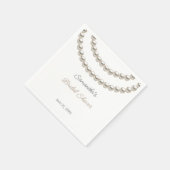 パールエレガントネックレスブライダルシャワー スタンダードカクテルナプキン (角)