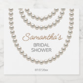 パールエレガントネックレスブライダルシャワー スパークリングワインラベル (シングルラベル)