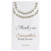 パールエレガントネックレスブライダルシャワー スモールペーパーバッグ (正面)