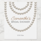 パールエレガントネックレスブライダルシャワー ワインラベル (シングルラベル)