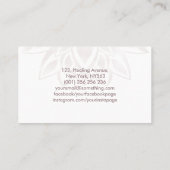 パールエレガントバラ金ゴールドグリッターロータスフラワー 名刺 (裏面)