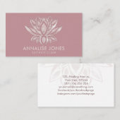 パールエレガントバラ金ゴールドグリッターロータスフラワー 名刺 (正面/裏面)