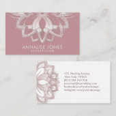 パールエレガントバラ金ゴールドロータスフラワー 名刺 (正面/裏面)