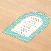 パールエレガントバルミツワー招待状 アクリル招待状 (レイダウン)