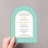 パールエレガントバルミツワー招待状 アクリル招待状 (インサイチュ (ポータブル))