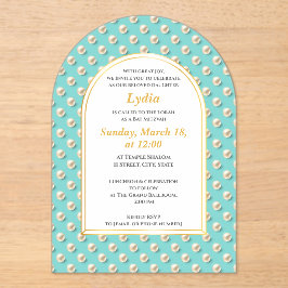 パールエレガントバルミツワー招待状 アクリル招待状