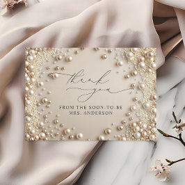 パールエレガントブライダルシャワーサンキューカード サンキューカード