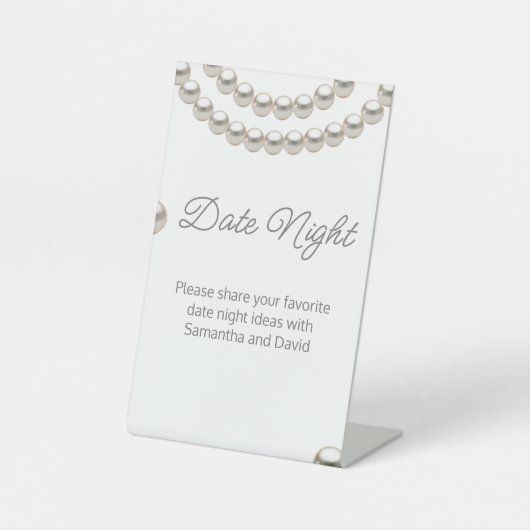 パールエレガントブライダルシャワーデイトナイトジャー 台座サイン (正面)