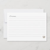 パールエレガントブライダルシャワーレシピ ノートカード (裏面)