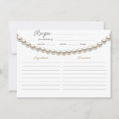 パールエレガントブライダルシャワーレシピ ノートカード (正面)