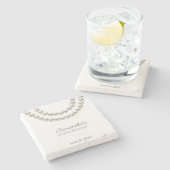 パールエレガントブライダルシャワー ストーンコースター (横)