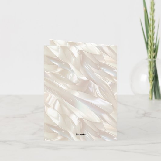 パールエレガントホワイトシェル抽象芸術 サンキューカード (裏面)