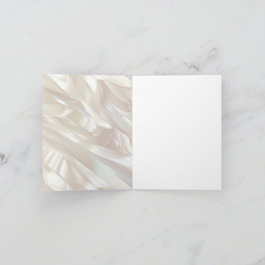 パールエレガントホワイトシェル抽象芸術 サンキューカード (内部)