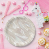 パールエレガントホワイトシェル抽象芸術 ペーパープレート (パーティー)