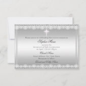 パールエレガントボウ&クロスファースト聖餐式 招待状 (裏面)