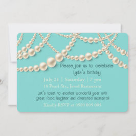 パールエレガント誕生日ディナー招待状 招待状