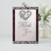 パールエレガント、ブルゴーニュのリボンと輝き サンキューカード (スタンド正面)