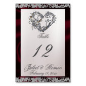 パールエレガント、ブルゴーニュのリボンと輝き テーブルナンバー (裏面)