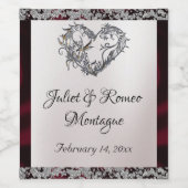 パールエレガント、ブルゴーニュのリボンと輝き ワインラベル (シングルラベル)