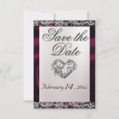 パールエレガント、紫のリボンと輝き セーブザデート (正面)