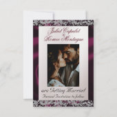 パールエレガント、紫のリボンと輝き セーブザデート (裏面)