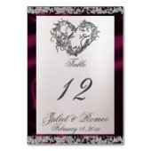 パールエレガント、紫のリボンと輝き テーブルナンバー (裏面)