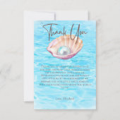 パールオンザウェイシーシェルガールベビーシャワースクリプト サンキューカード (正面)