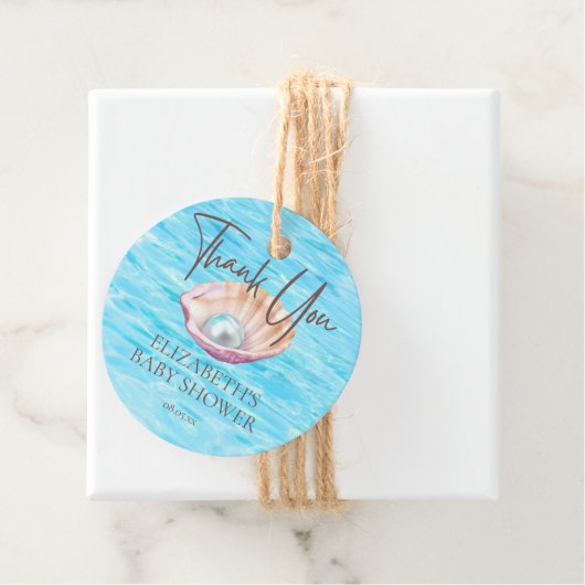パールオンザウェイシーシェルガールベビーシャワースクリプト フェイバータグ (インサイチュ)