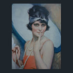 パールガール ポスター<br><div class="desc">ヴィンテージのプリントは、真珠を着て街を出て行くフラッパーの女の子</div>