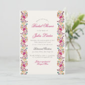 パールクラシカルスワンフローラフレームブライダルシャワー 招待状 (スタンド正面)