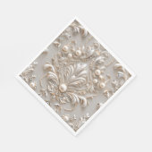 パールクリスタルフランスのダマスク刺繍デコページ スタンダードランチョンナプキン (角)