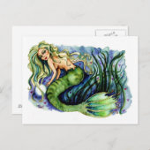 パールグかわいらしリーンマーメイド葉書 ポストカード (正面/裏面)