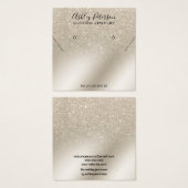 パールグリッターアイボリーネックレススタッドイヤリング表示 (正面&裏面)